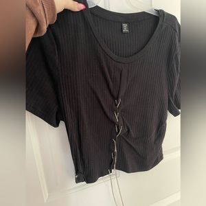 Cropped Shein Rinestone Shirt